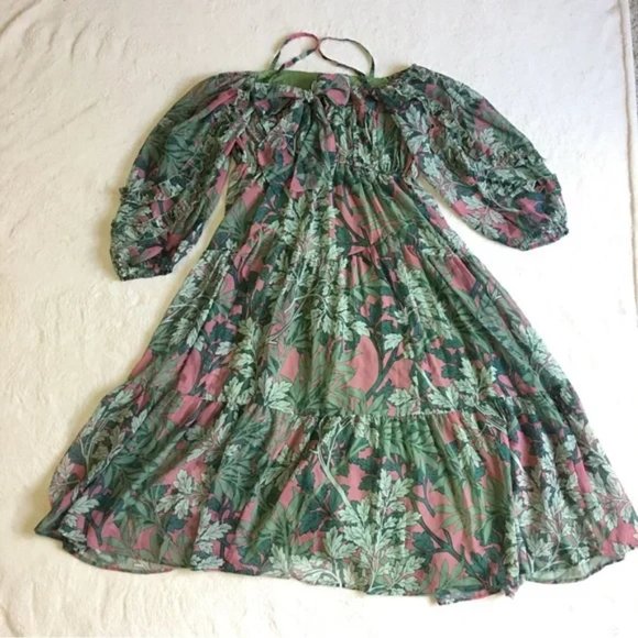 NIP Anthropologie Off-the-shoulder Floral Maxi Dress VERY RARE - Picture 6 of 16